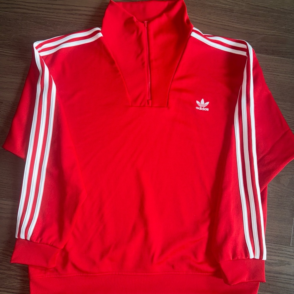Adidas Red 3/4 zip pullover. Size XL